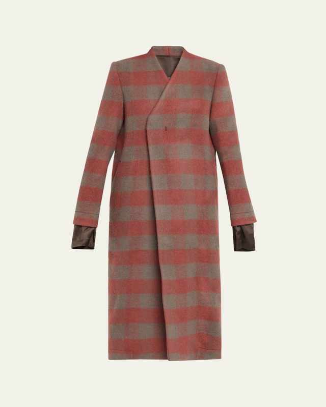 Plaid Double-Breasted Outercoat